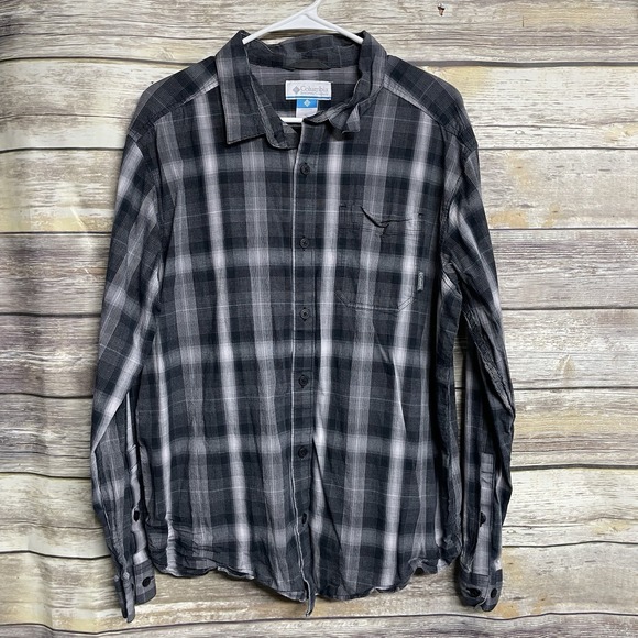 Columbia Other - Columbia Shirt Men's XL Grey‎ Plaid Classic Fit Stretch Button Long Sleeve